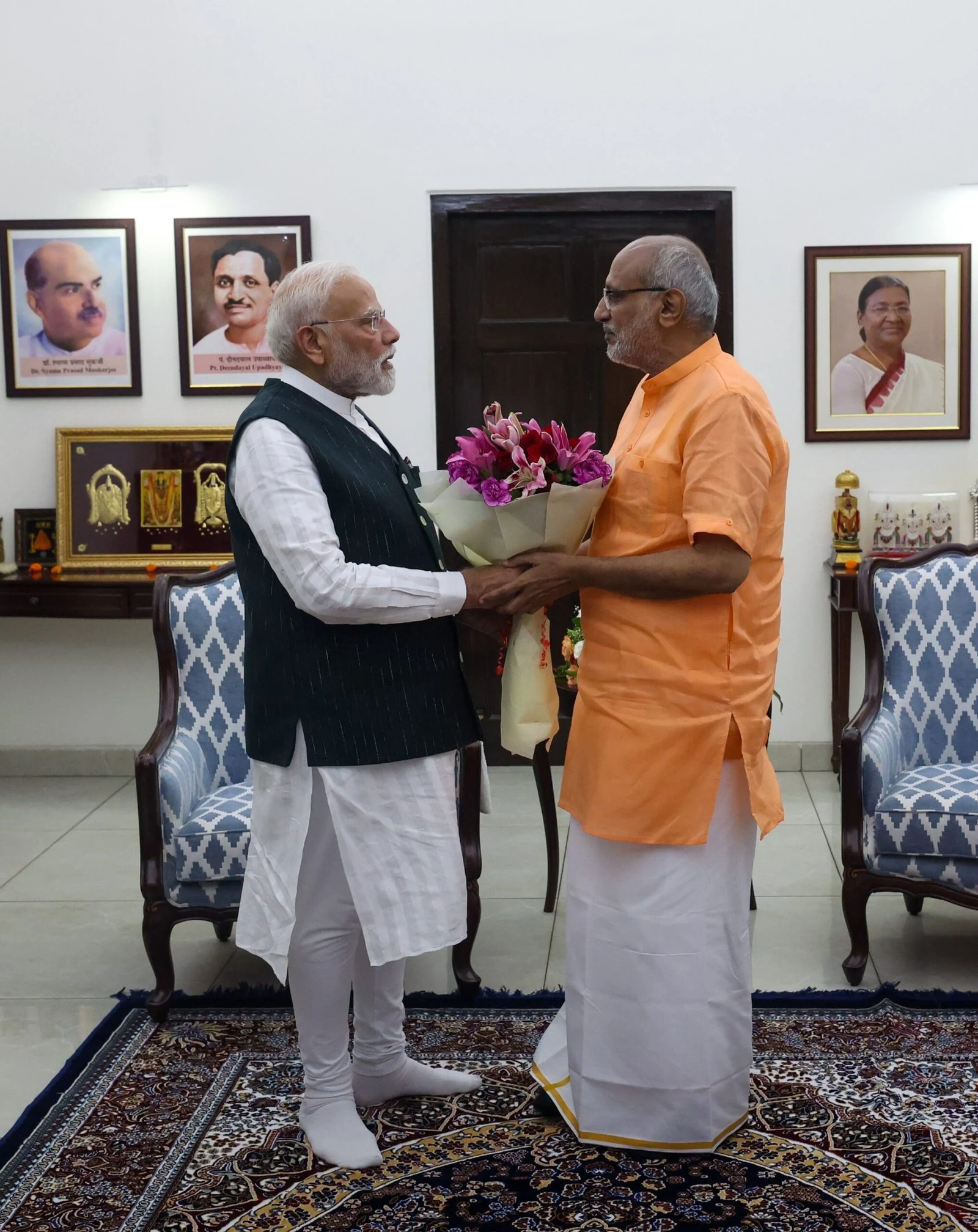 PM meets the Vice President-elect Thiru CP Radhakrishnan