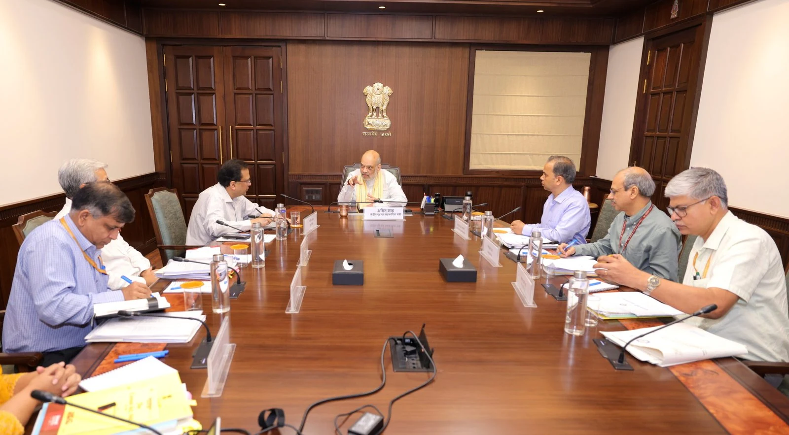 Union Home Minister and Minister of Cooperation Shri Amit Shah reviewed the preparation for the forthcoming Census with the Union Home Secretary, RG&CCI and other senior officials in New Delhi, today