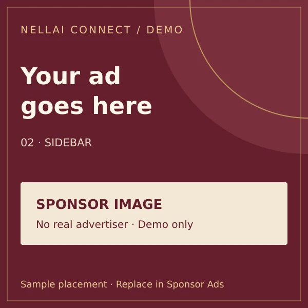 Demo sponsor advertisement showing the sidebar placement. Replace this image in Sponsor Ads.
